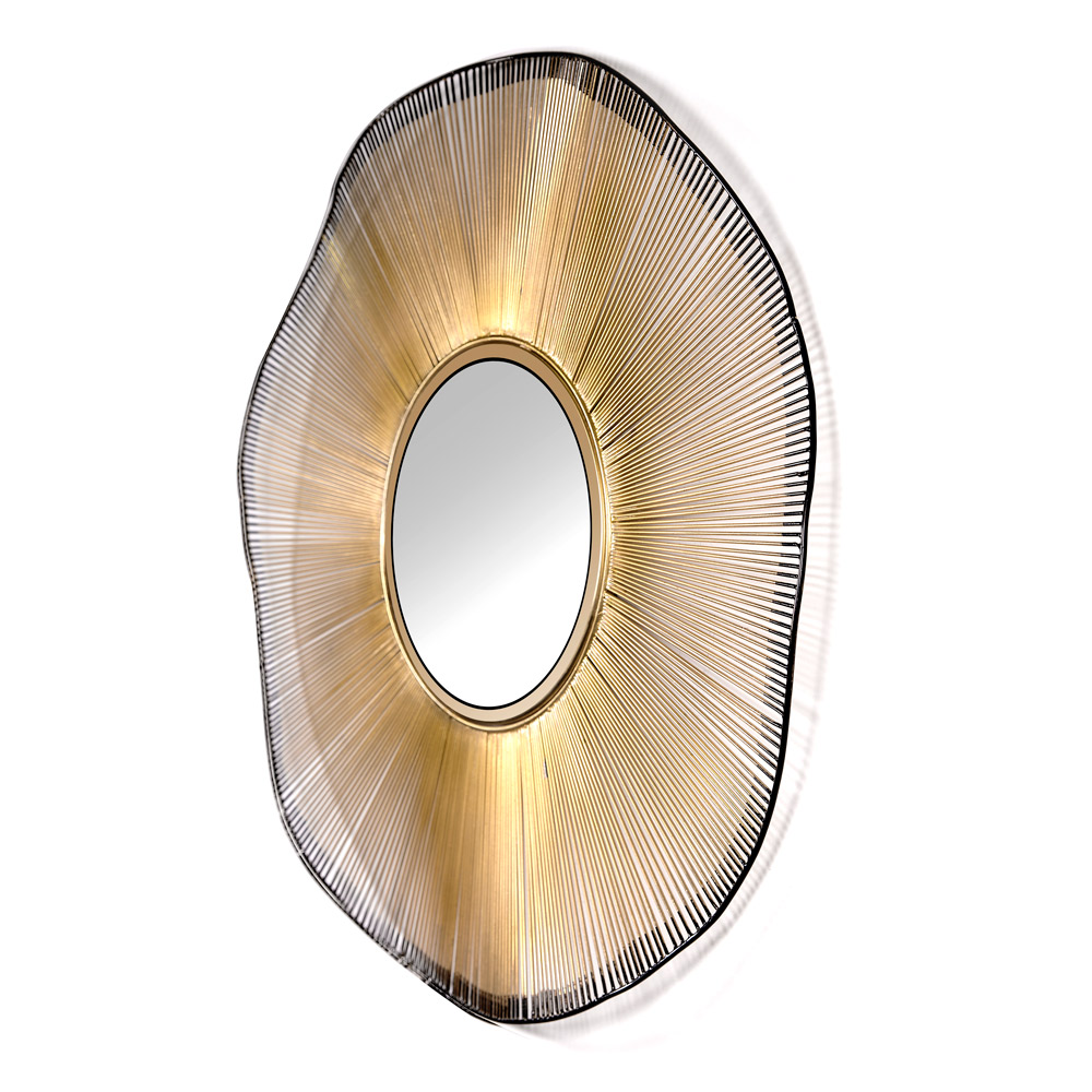 Gold Wire Wall Mirror